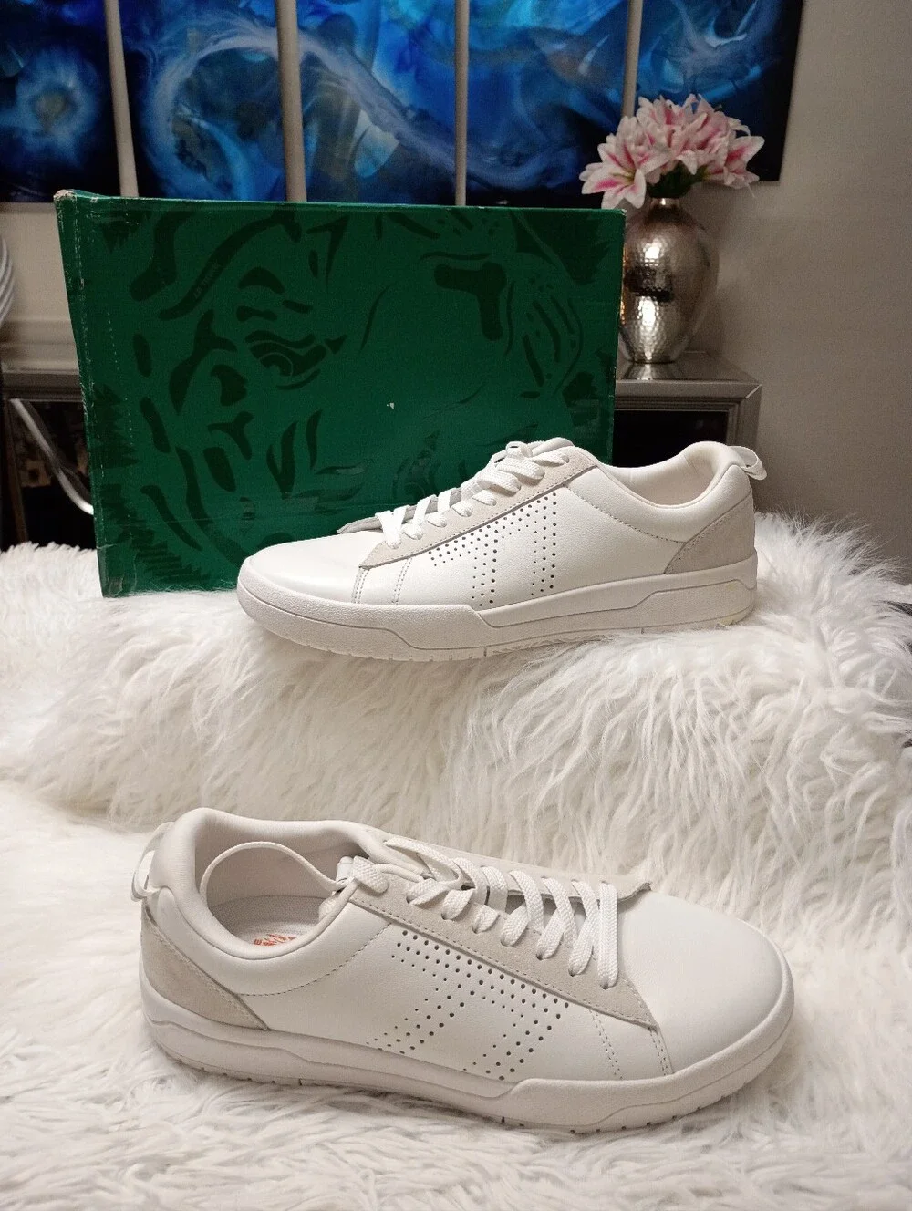 New Le Tigre Tompkins Bright White Casual Low-Top Sneakers Women 10M